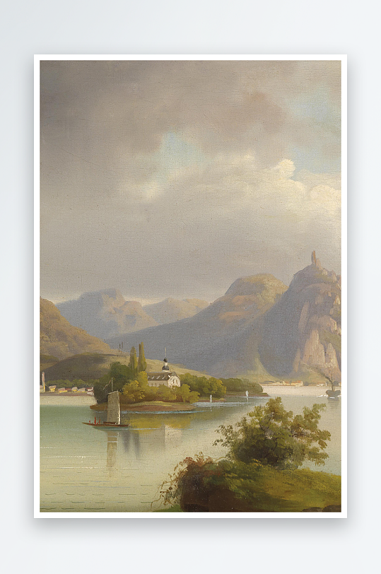 欧美油画风景画装饰画素材-众图网