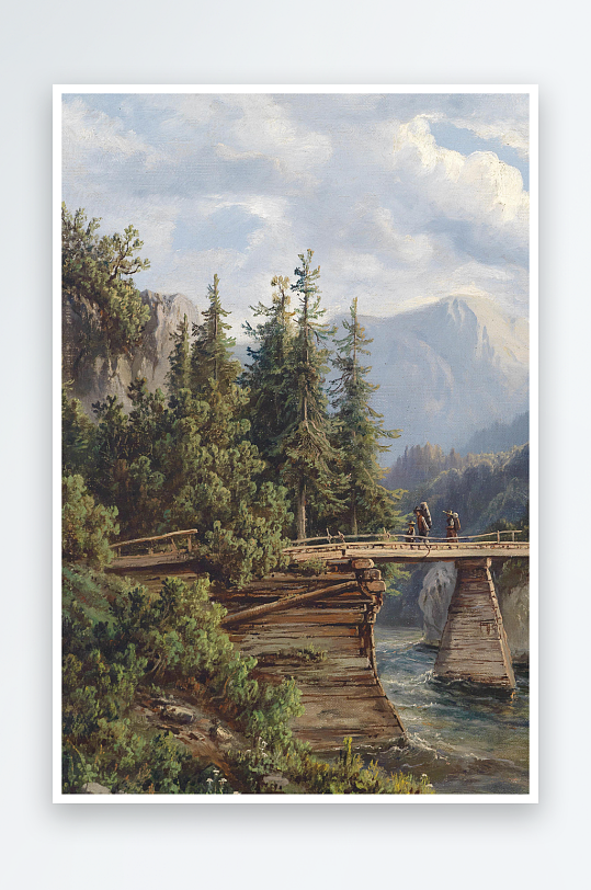 欧美油画风景画装饰画素材-众图网