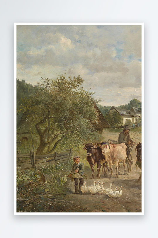 欧美油画风景画装饰画素材-众图网