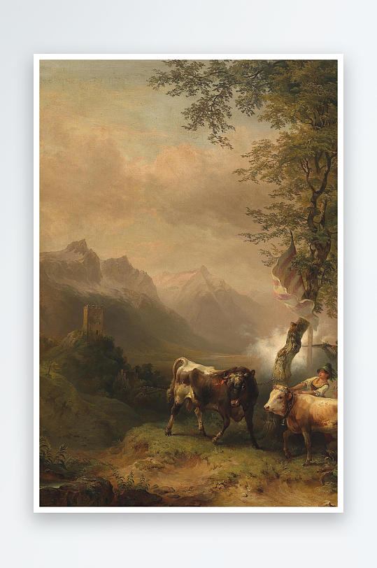 大气欧美风景画油画装饰画-众图网