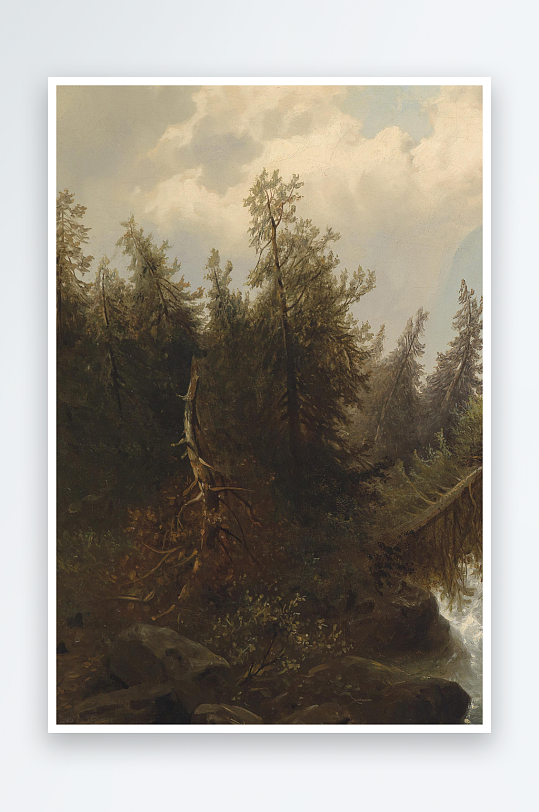 大气欧美风景画油画装饰画-众图网