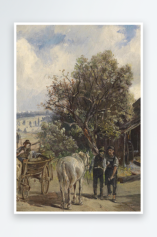 唯美风景画欧式油画装饰画-众图网