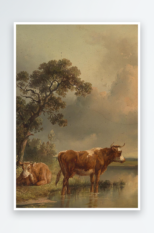 唯美风景画欧式油画装饰画-众图网