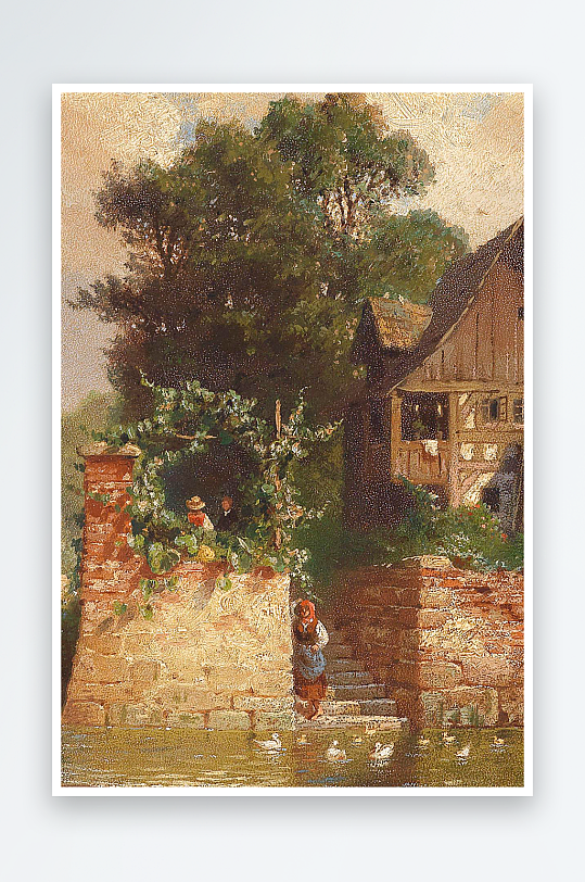 唯美风景画欧式油画装饰画-众图网