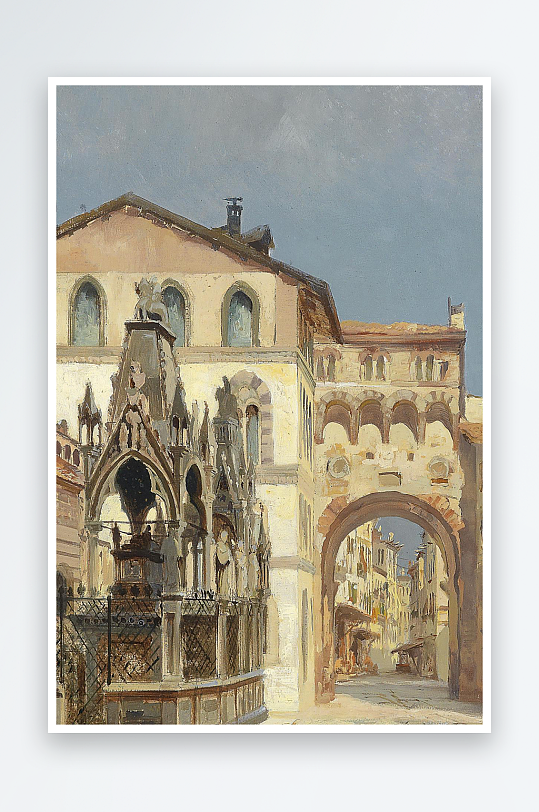 唯美风景画欧式油画装饰画-众图网