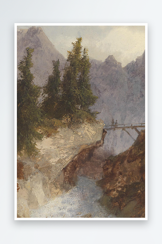 唯美风景画欧式油画装饰画-众图网