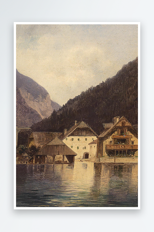 唯美风景画欧式油画装饰画-众图网