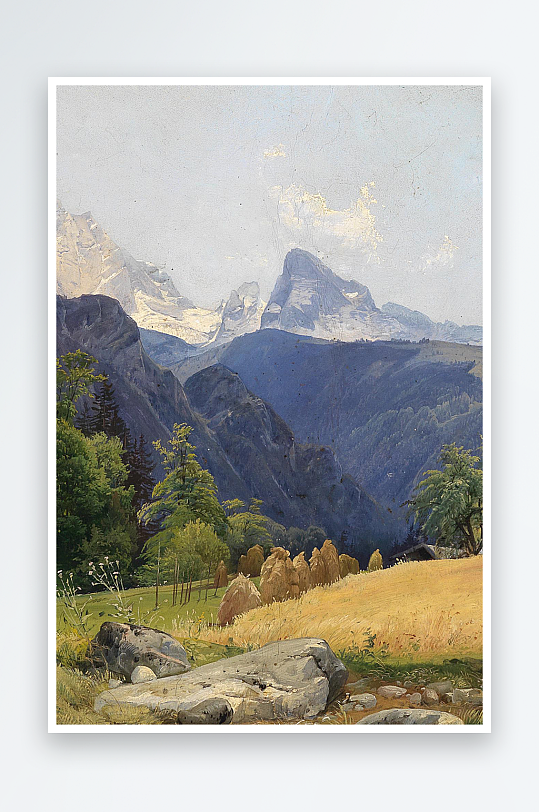 唯美大气风景画欧式油画装饰画-众图网