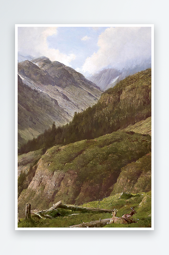 唯美大气风景画欧式油画装饰画-众图网