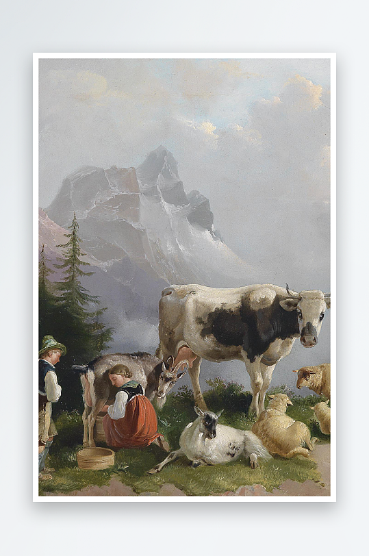 唯美大气风景画欧式油画装饰画-众图网