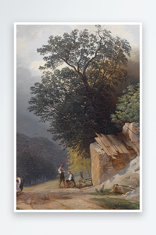 唯美大气风景画欧式油画装饰画-众图网