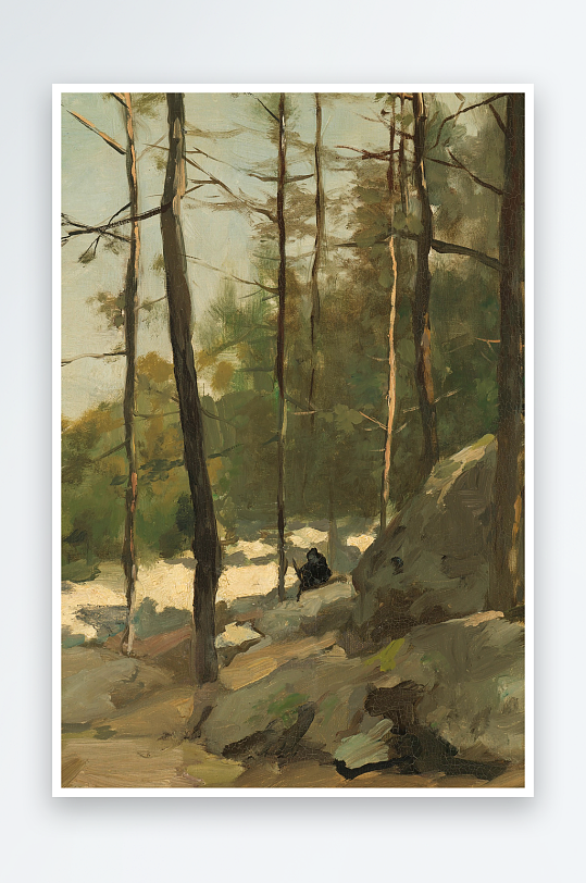 唯美大气风景画欧式油画装饰画-众图网