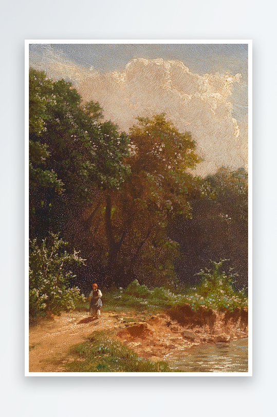 唯美大气风景画欧式油画装饰画-众图网