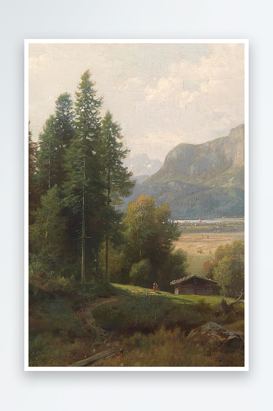 唯美大气风景画欧式油画装饰画-众图网