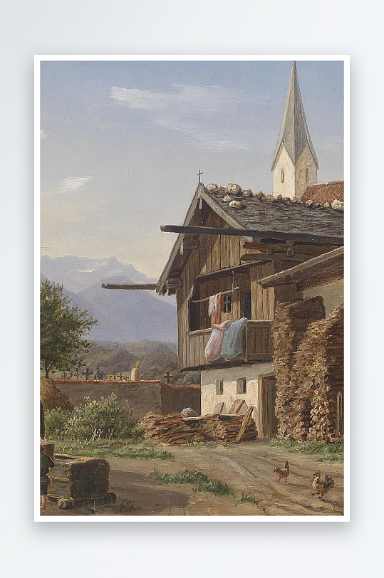 唯美大气风景画欧式油画装饰画-众图网