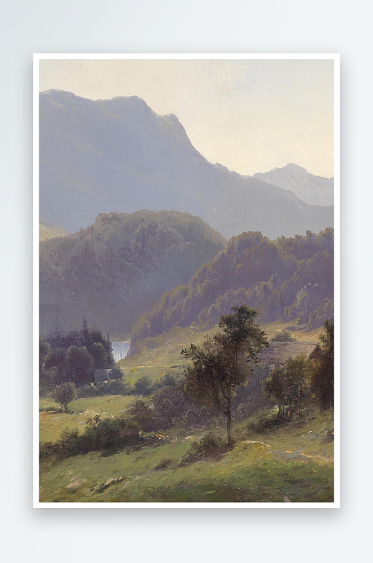 唯美大气风景画欧式油画装饰画-众图网