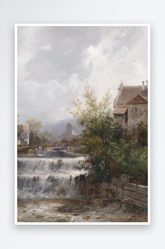 唯美大气风景画欧式油画装饰画-众图网