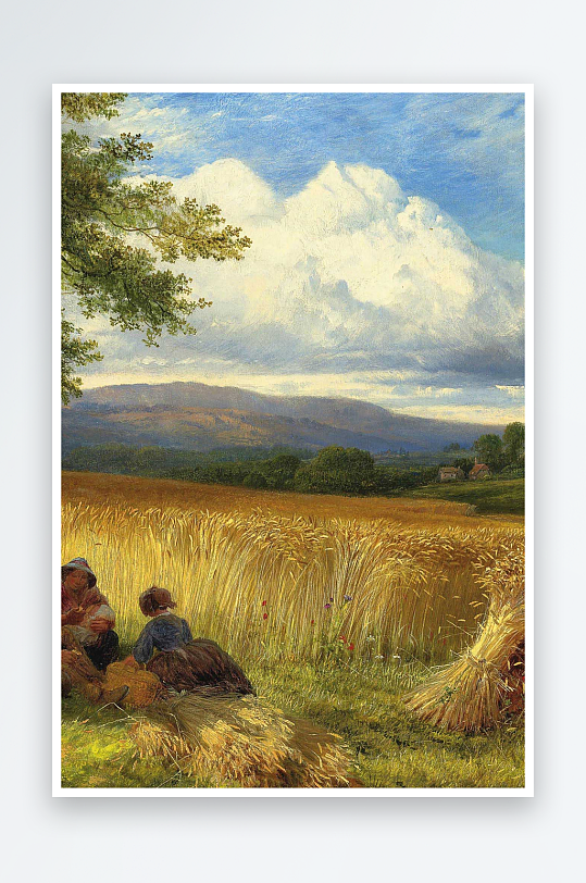 唯美大气风景画欧式油画-众图网