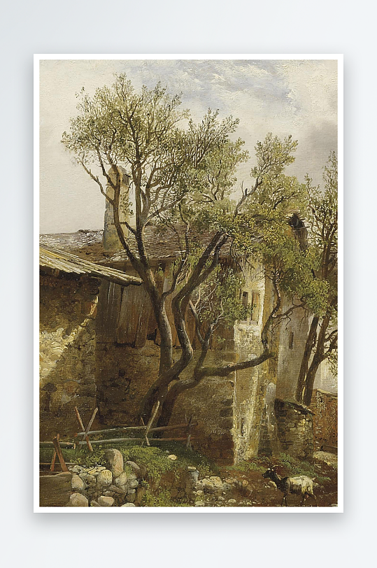 唯美大气风景画欧式油画-众图网