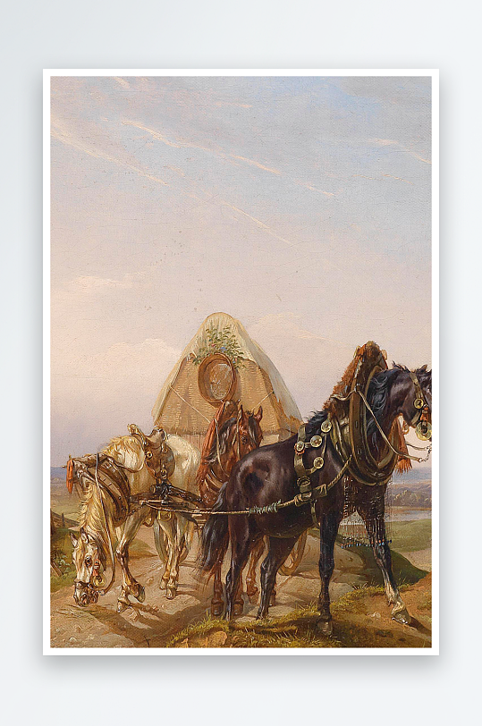 唯美大气风景画欧式油画-众图网