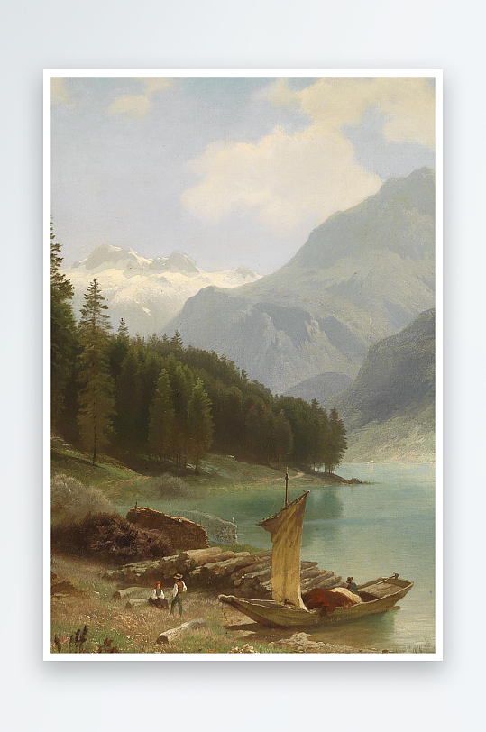 大气风景画欧式油画-众图网