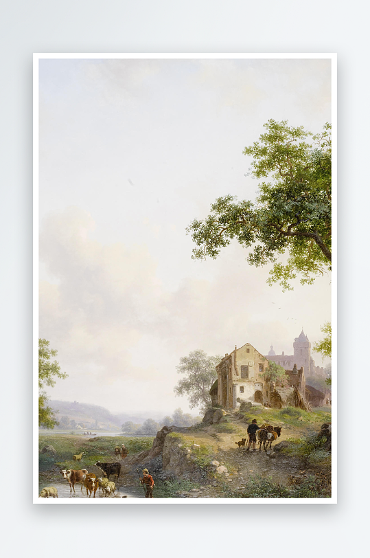 大气高清风景画欧式油画-众图网