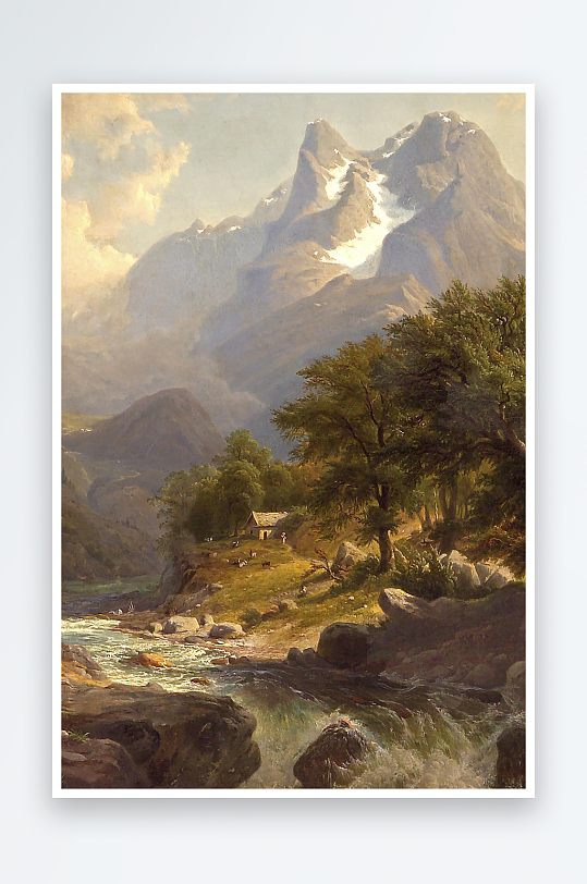 大气高清风景画欧式油画-众图网