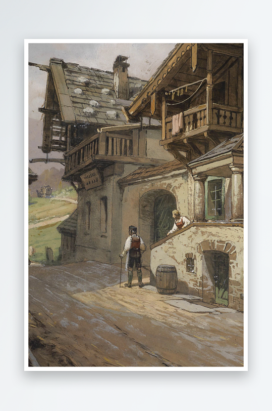 高清风景画欧式油画装饰画-众图网