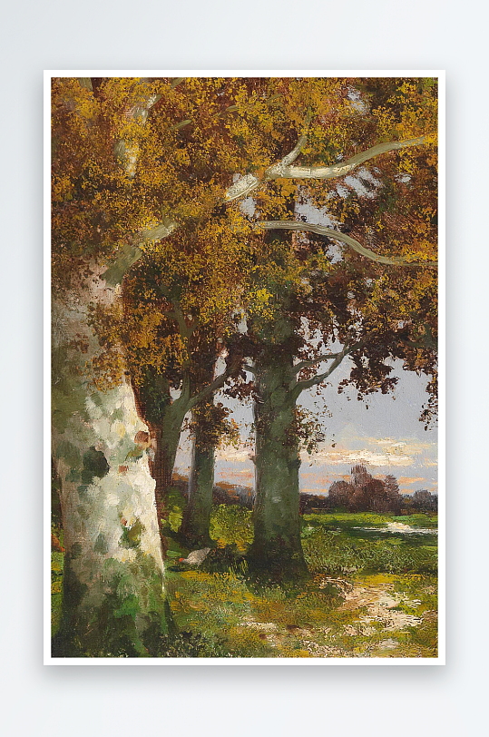 唯美风景画欧式油画装饰画-众图网