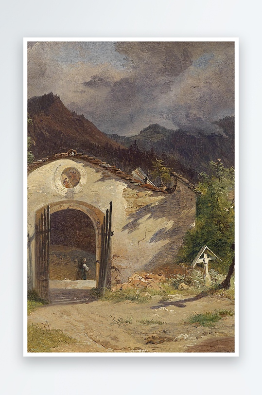 油画唯美风景画欧式装饰画-众图网