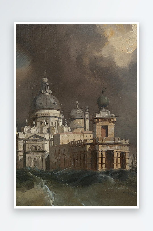 高清油画风景画欧式装饰画-众图网