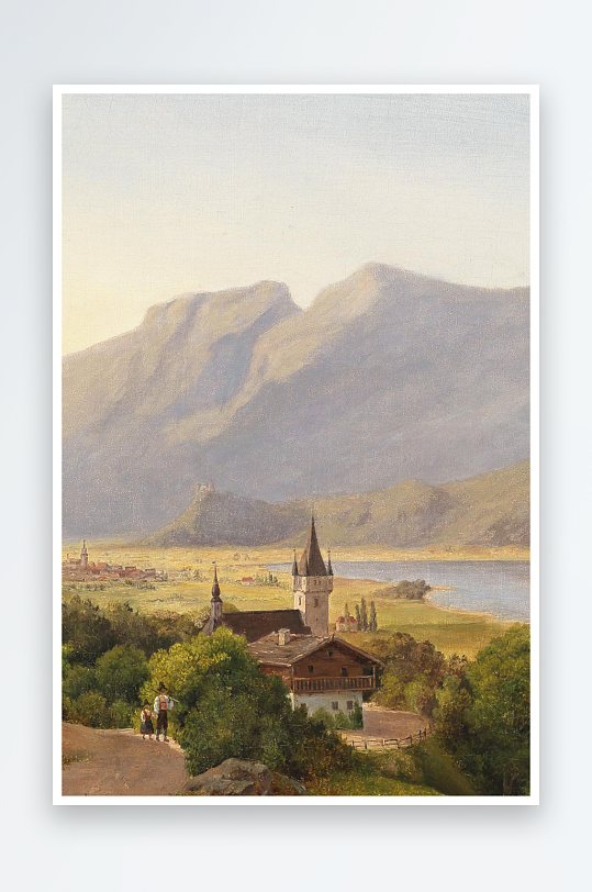 油画风景画欧式装饰画-众图网