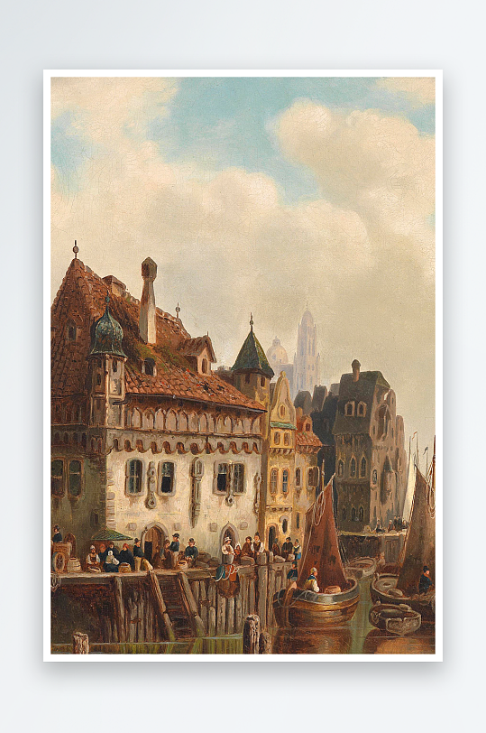 唯美高清油画风景画欧式装饰画-众图网