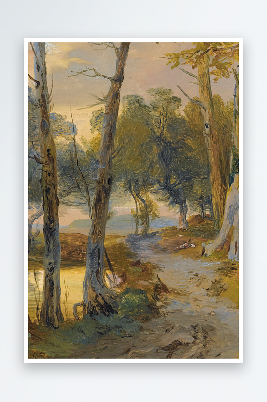 唯美大气油画风景画欧式装饰画-众图网