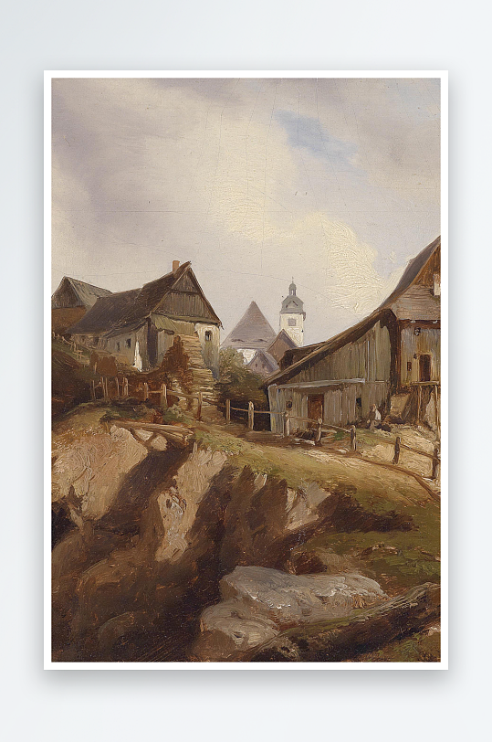 唯美大气油画风景画欧式装饰画-众图网