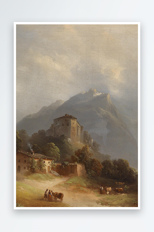 唯美油画风景画欧式装饰画-众图网