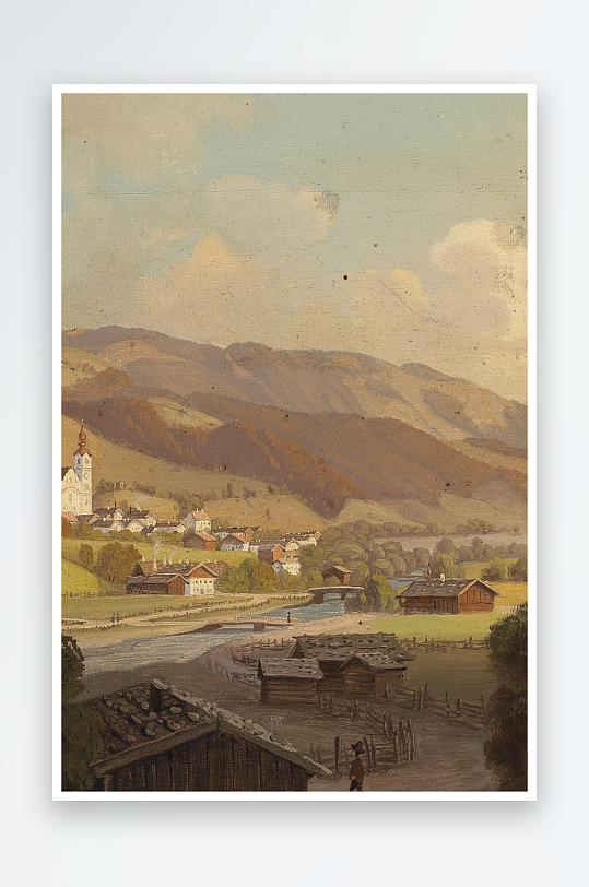 高清油画风景画欧式装饰画-众图网