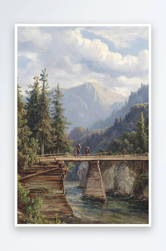 油画风景画欧式装饰画-众图网