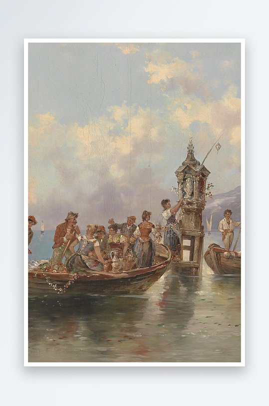 唯美油画风景画欧式装饰画-众图网