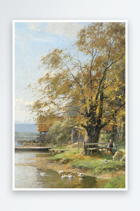 大气唯美油画风景画欧式装饰画-众图网