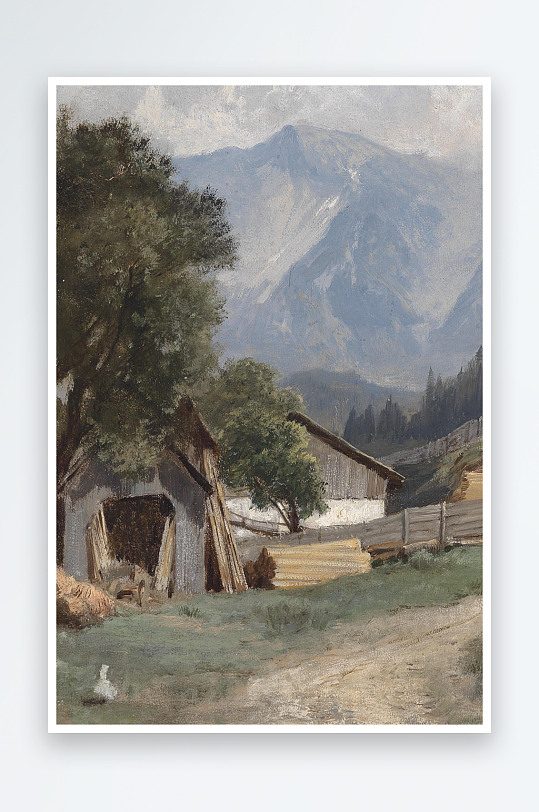 大气唯美油画风景画欧式装饰画-众图网