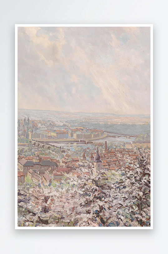 大气唯美油画风景画欧式装饰画-众图网