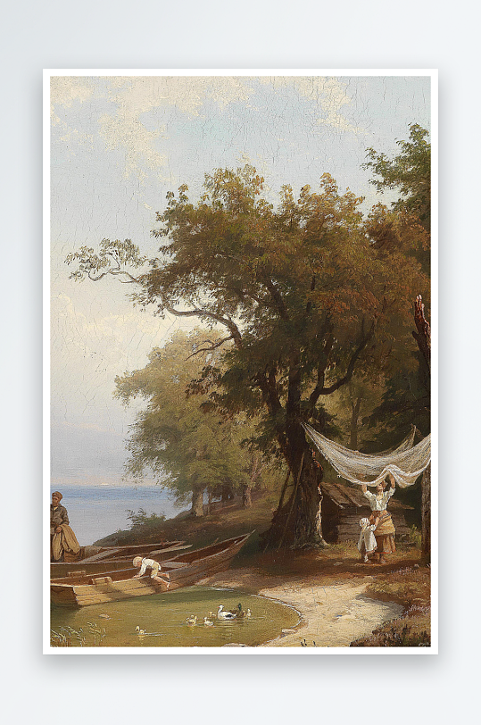 大气唯美油画风景画欧式装饰画-众图网