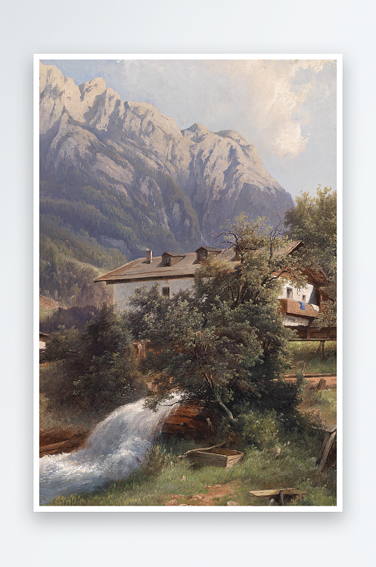 大气油画风景画欧式装饰画-众图网