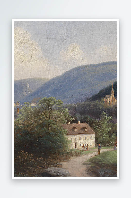 油画风景画欧式装饰画-众图网