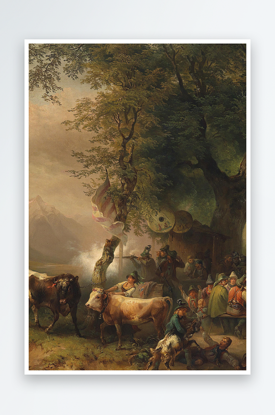 油画风景画欧式装饰画-众图网