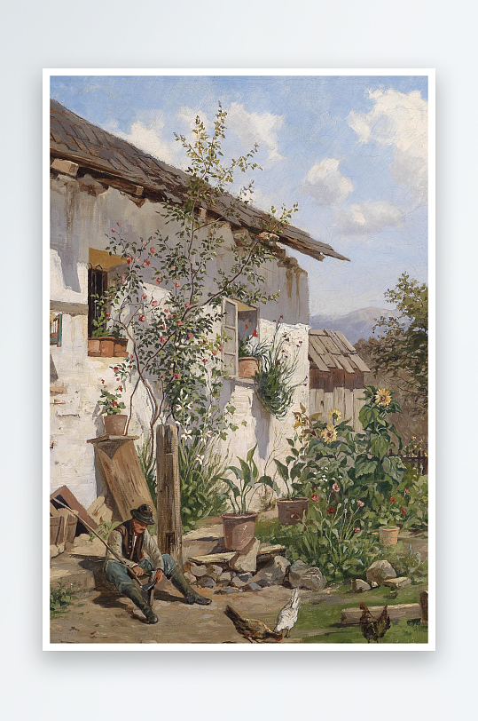 油画风景画欧式装饰画-众图网