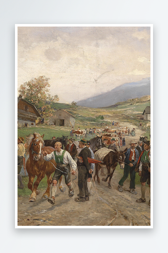 油画风景画欧式装饰画-众图网