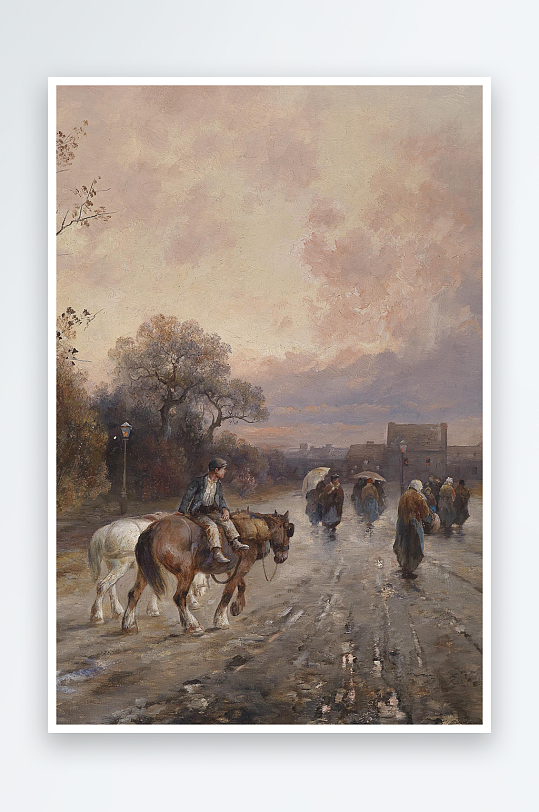 油画风景画欧式装饰画-众图网