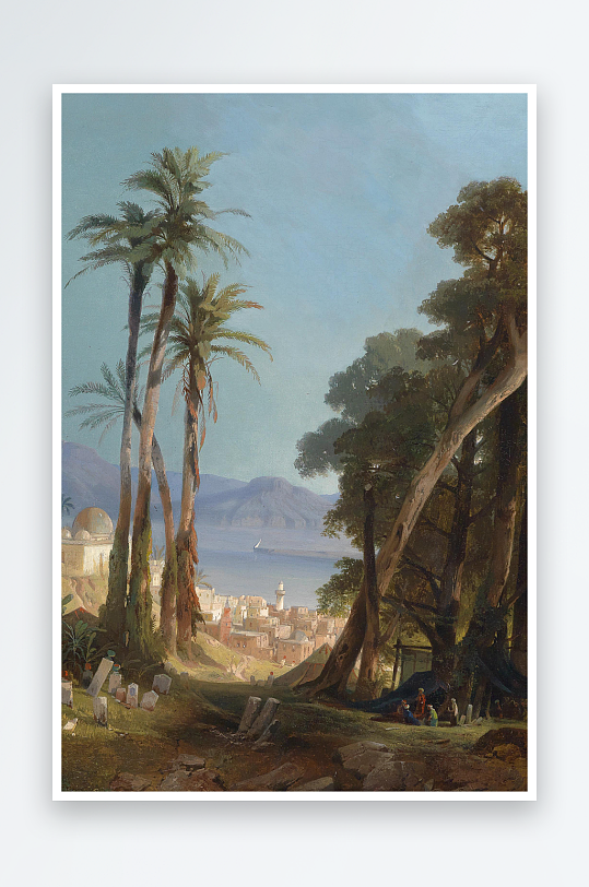 大气唯美风景画欧式油画装饰画-众图网